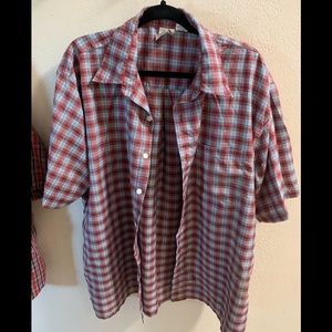 Men’s Plaid Button Down Shirt- Size XL
